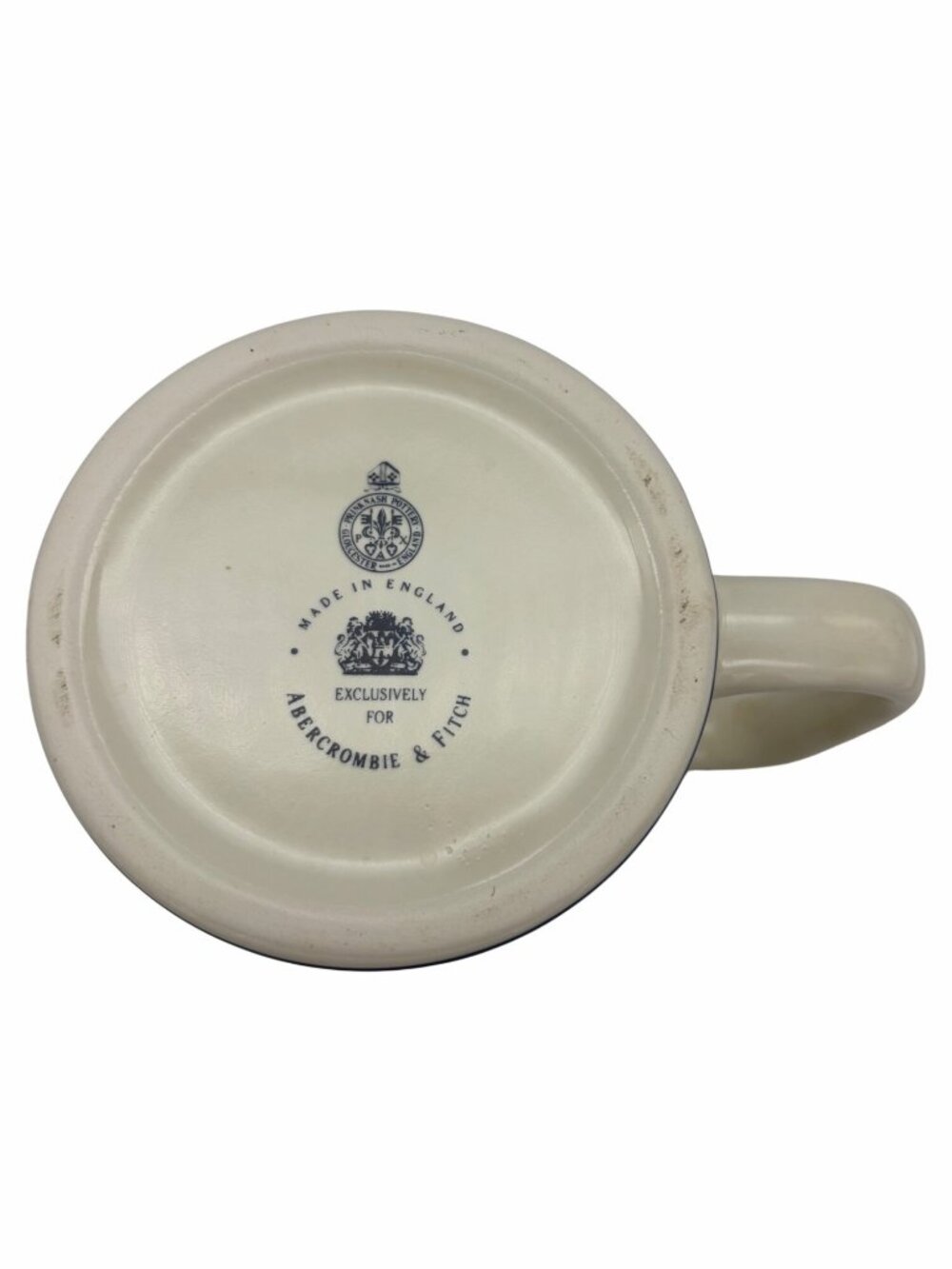 Abercrombie & Fitch Prinknash Pottery England Coffee Mug Blue Trim Cup Stoneware - Picture 2 of 7